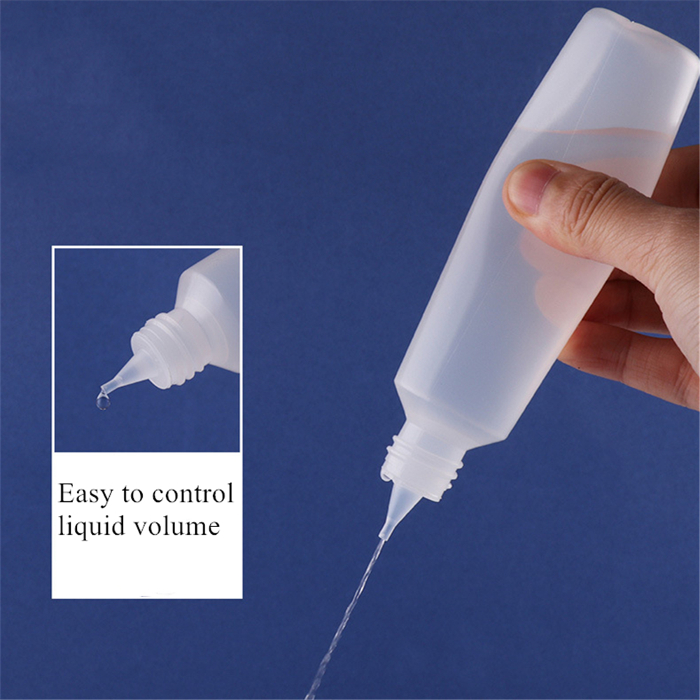 1pc, 10ml/15ml/30ml/50ml neulakärjellä puristettava pullo, uudelleentäytettävä nestemäinen muovipullo, leveä suuaukko, tyhjä kynätyyli