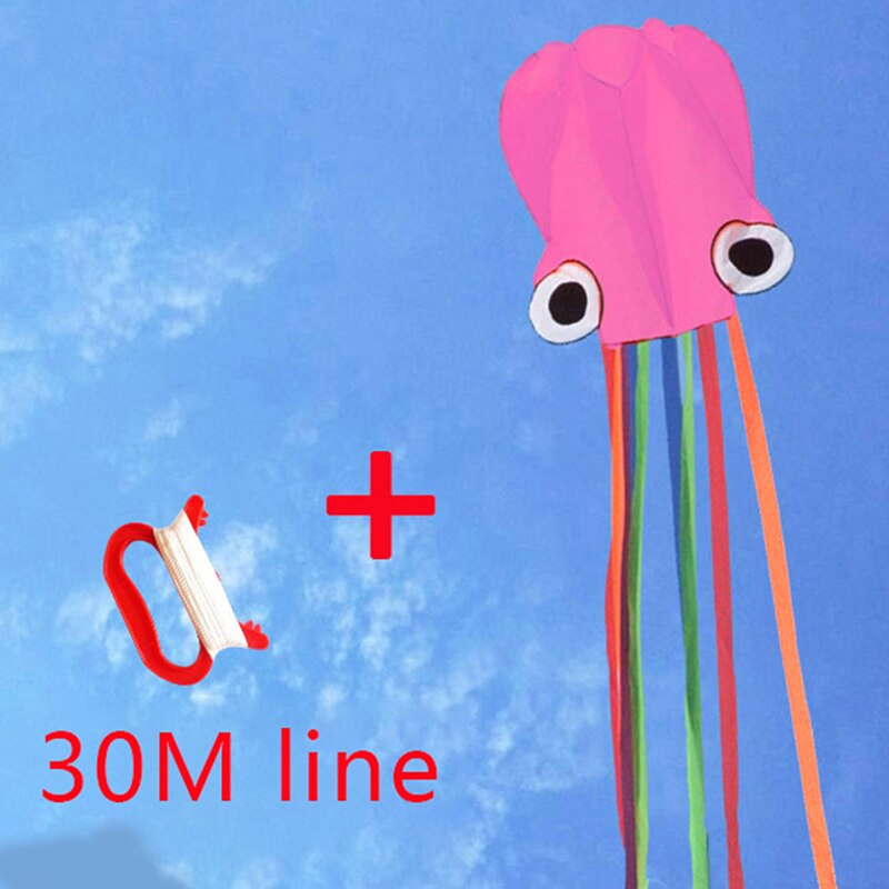 4m 13ft Length Large Soft Funny Cartoon Foldable Inflatable Kite For Outdoor Sports Octopus Long-Perfect for Beach