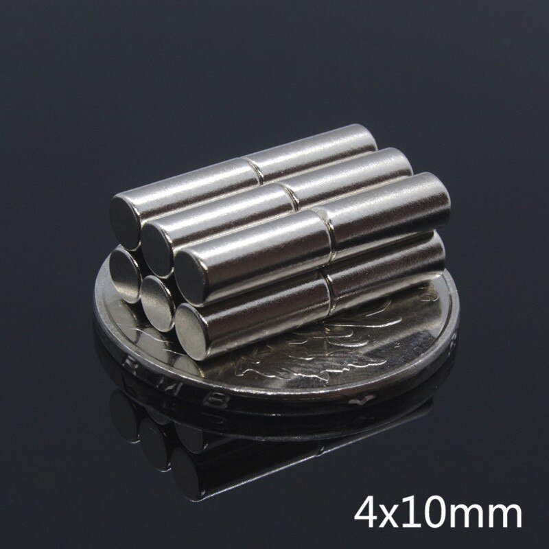 50Pcs Disk Magneet 4X10 Mm N35 Ronde Cilinder Sterke Disc Ndfeb Rare Earth Magneet 4*10mm Neodymium Magneten 4Mm X 10 Mm