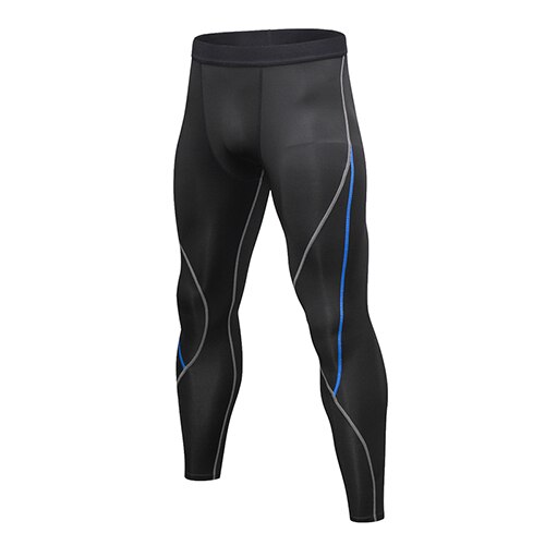 Mannen Strakke Sport Broek Fitness Running Training Broek Mode Stiksels Kleur Sneldrogende Ademende Broek: Black and Blue / Xxl