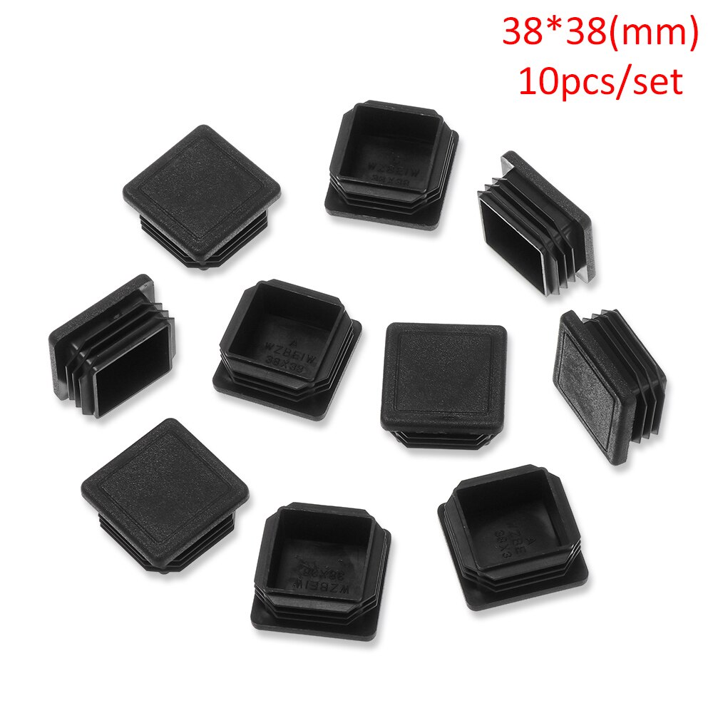 10pcs/set Square Blanking End Caps Plastic Furniture Feet Caps Protector Chair Leg Caps Floor Protection Furniture Accessories: 38x38mm