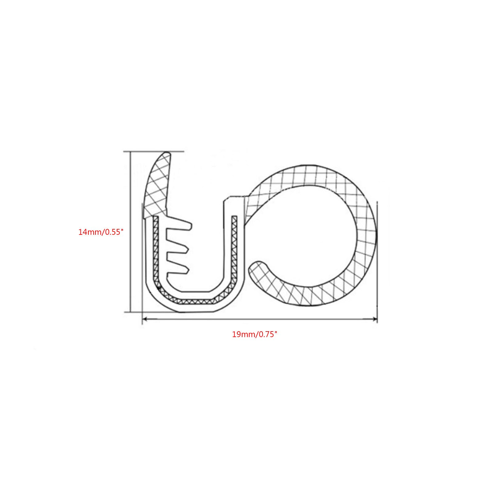1.6M di Gomma B Pilastro Striscia di Tenuta Isolamento Acustico Antipolvere per auto macchina Anteriore Posteriore Porte Bordi Weatherstrip