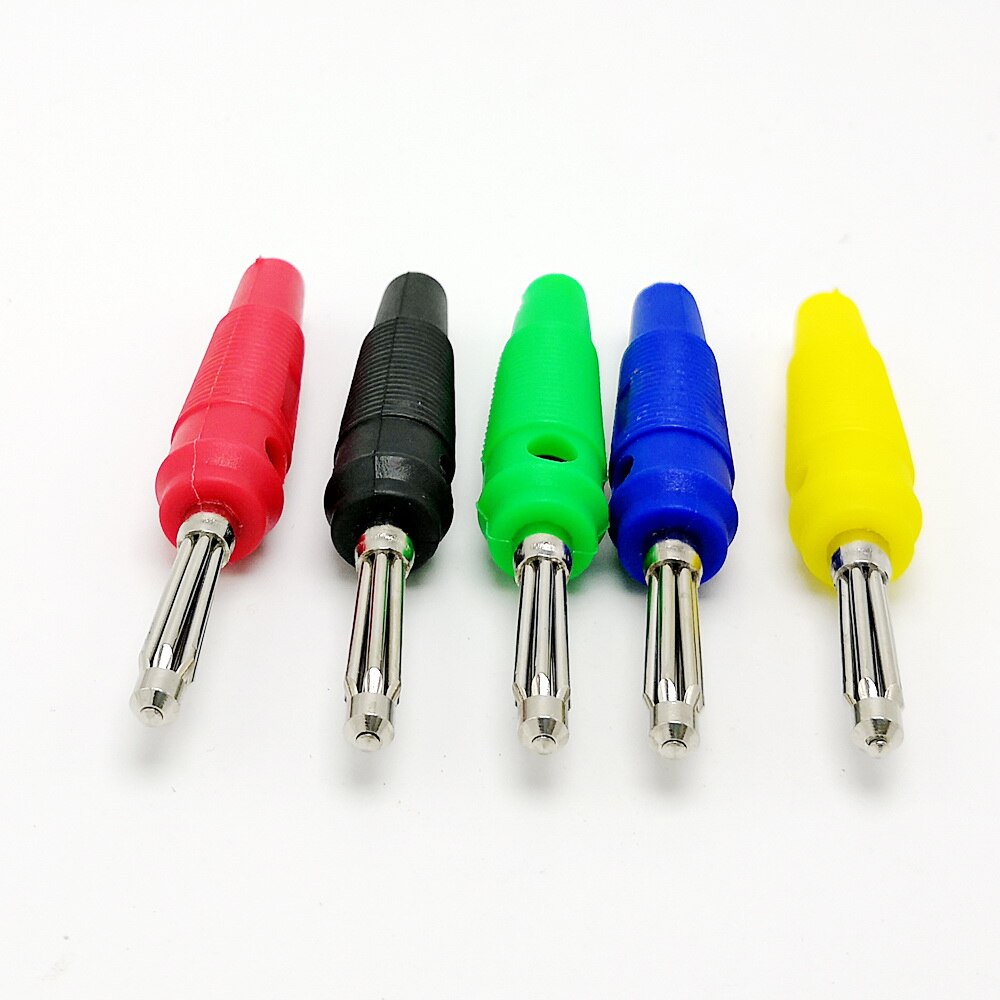 Koper 4 Mm Banaan Plug Lassen Gratis 5 Kleur Banaan Plug 10 Pcs