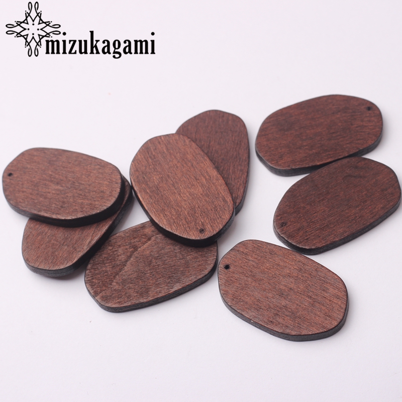 Natürliche Holz Geometrische Oval Form Charms Anhänger 24*39 MM 6 teile/los Für DIY Ohrringe, Der Zubehör