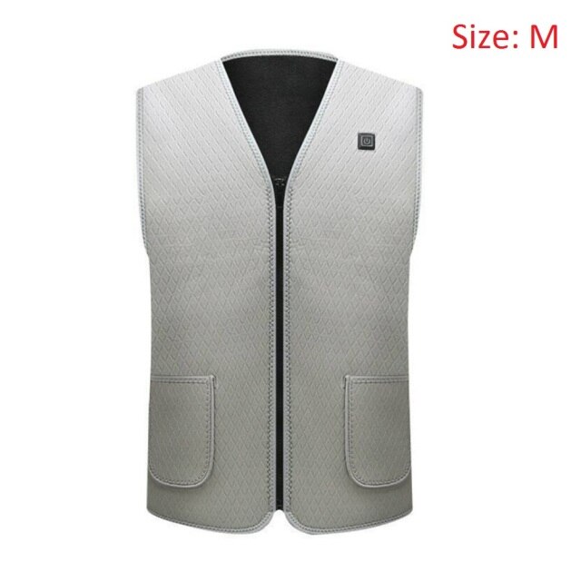 Mannen Vrouwen Outdoor Usb Infrarood Verwarming Vest Jas Winter Flexibele Elektrische Thermische Kleding Vest Voor Sport Wandelen Shippin: Grijs
