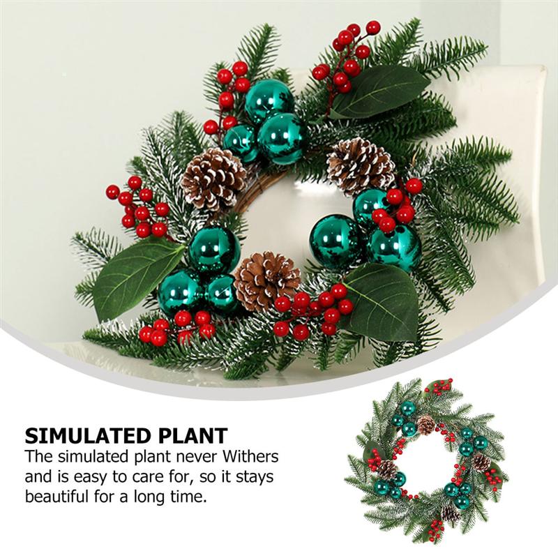 1Pc Christmas Garland Pendant Pine Cone Wreath Party Hanging Decor Wall Pendant