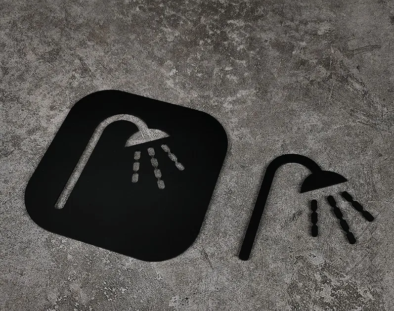 Sinais de banheiro oco agachamento lembrete sinalização placa de porta lembretes quentes placa indicadora banheiro wc parede porta adesivo: 40x30 cm / Borgonha