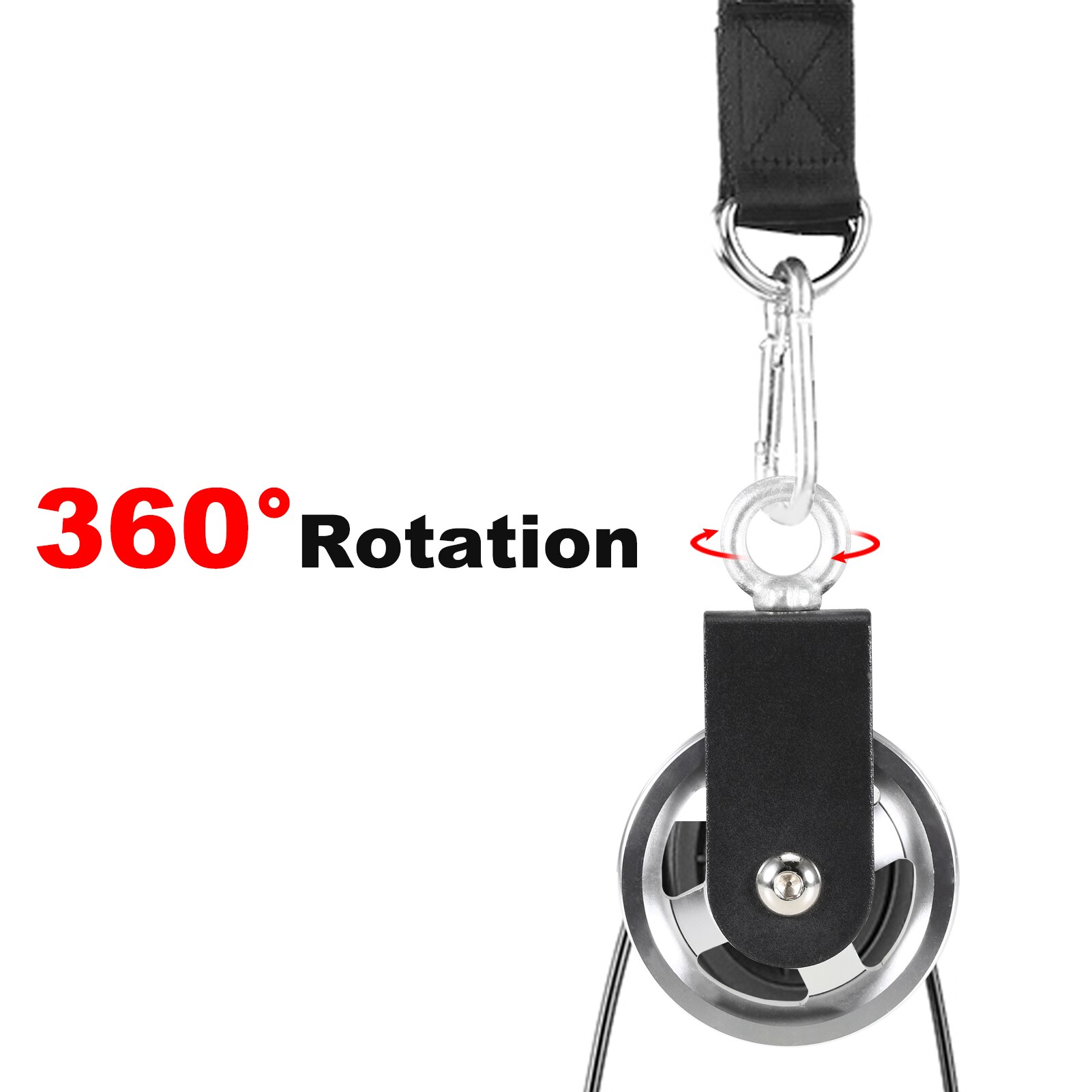 Silent Cable Pulley 360 Degree Detachable Rotation Traction Wheel Pulley System DIY Attachment for Home Gym Lifting Cable Pulley
