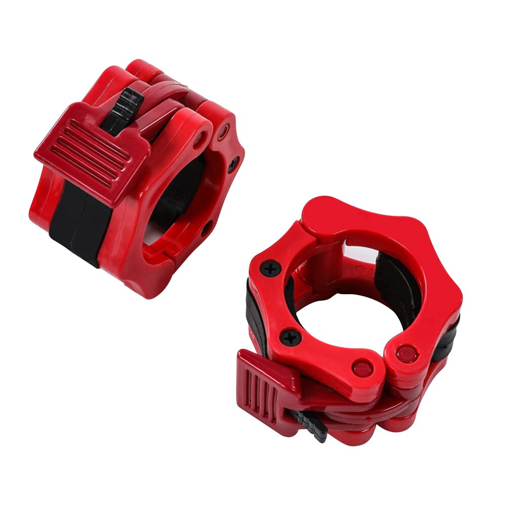 Bodybuilding halterklem clip veervergrendeling gewichtheffen halterhalsband voor eenvoudige veiligheid trainingsversieringen: Rood