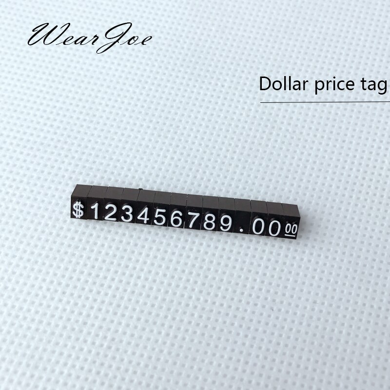 5 Stks/partij Mini Acryl Gecombineerd Prijskaartje Euro Hk Us Dollar Verstelbare Nummer Prijzen Label Sieraden Winkel Accessoires: Dollar Price Tag