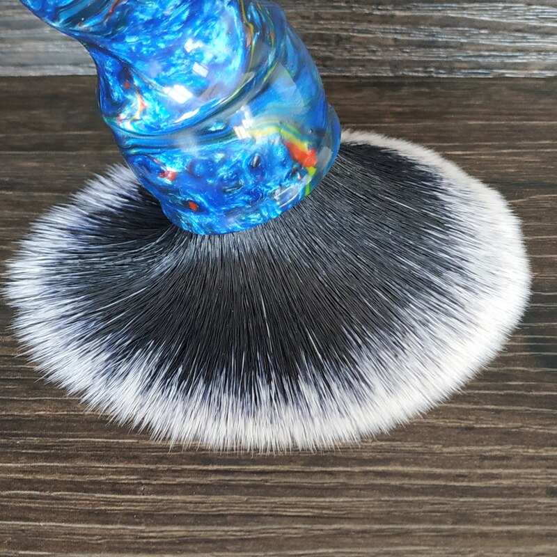 Dscosmetic 24 MM smoking synthetisch haar knopen scheerkwast met blauw galaxy hars handvat voor man