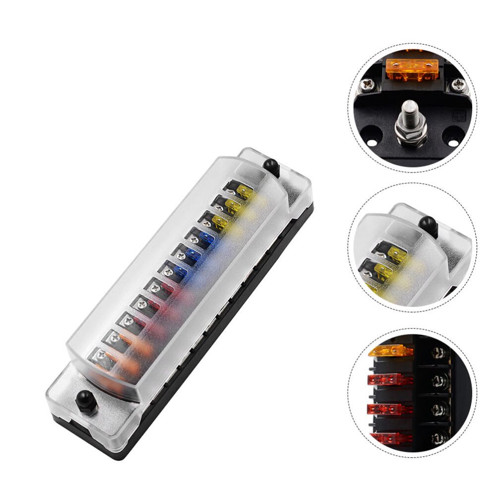 1pc 12 Way Fuse Box Panel Mount Blades Fuse Holder with Protection Cover