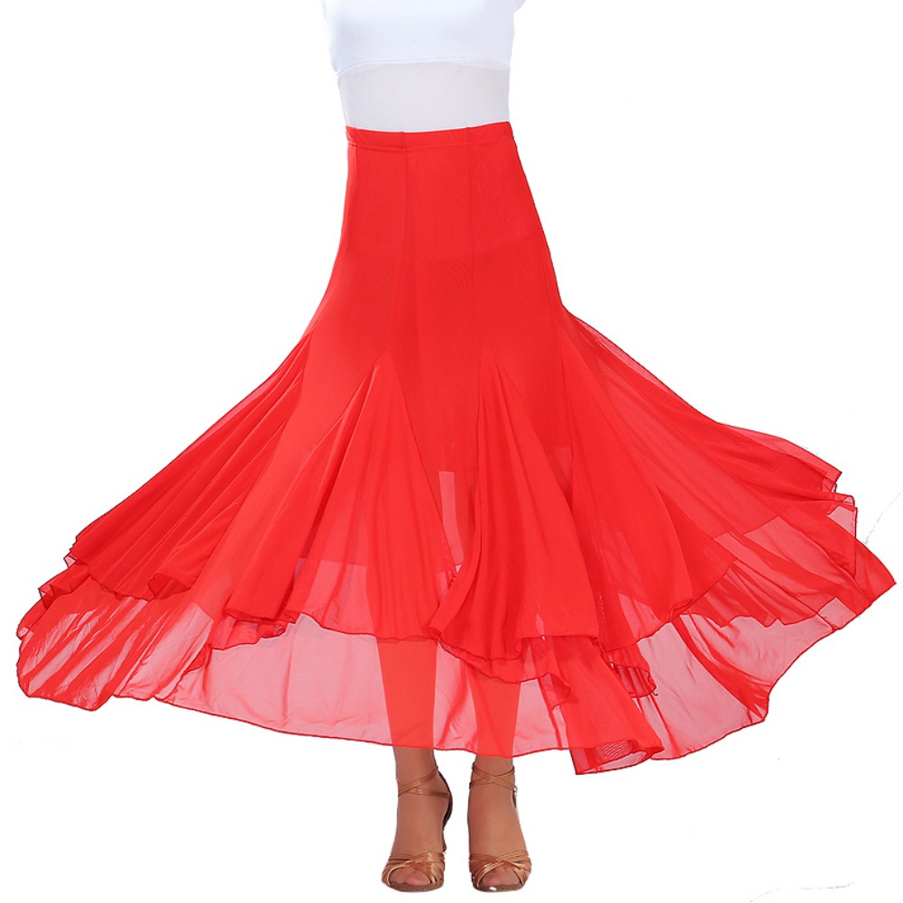 moderne danse jupe paillettes fleurs jupes Tango salle de bal valse danse jupe pour femmes dame adulte fête demi-longueur jupe
