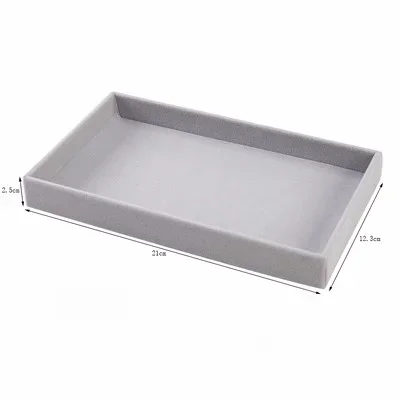 Samt Schmuck Vitrine fallen Armbinde Ohrring Ringe Kasten Organizer Aufbewahrung Halfter DIY stapelbare Schmuck Schublade Vitrinen: Marine