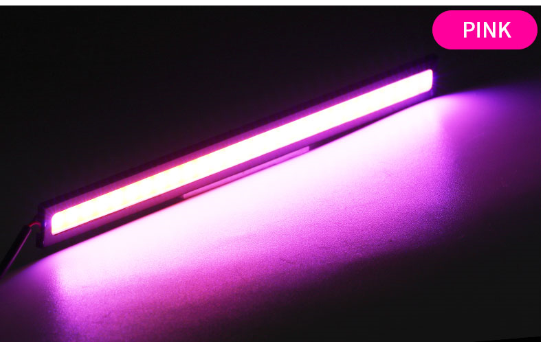 4x Universeel Voertuig Led Strip 17Cm Cob Auto Led Strip Voor Auto Drl Dagrijlicht Externe Waterdichte Styling 12V Led Bar: Roze