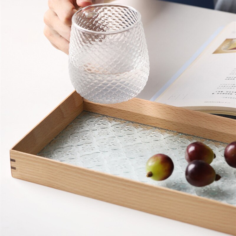 Begonia glas træ papirvarer skrivebord sæt skole skrivebord tilbehør kontor bakke skrivebord organisator stabelbare papirvarer sæt