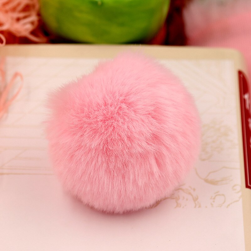 6cm Rex Rabbitt Haarbal Mooie Pluizige Stof Pompom Vrouwen Tas Sleutelhanger Hoofdband Speelgoed DIY Accessoire Sieraden Grote Zachte harige Pompons