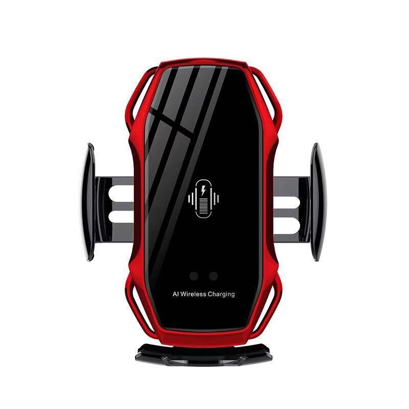 Supporto Del Telefono dell'automobile Senza Fili Caricabatterie Universale Smart Phone Supporto Dell'automobile Per il iPhone 11 di Lusso Senza Fili di Ricarica Veloce Del Supporto di Ricarica: RED