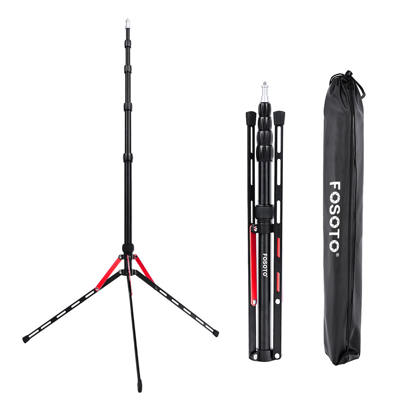 Fosoto FT-190B Rood Led Licht Statief Stand Tas 2.22m Softbox Voor Fotostudio Fotografische Verlichting Flash Paraplu Reflector