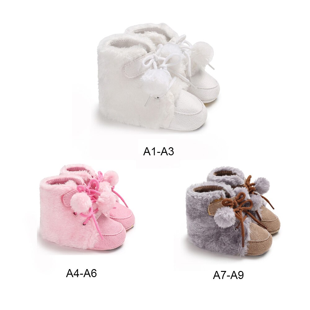 Nuovo Appena nato Del bambino Delle Ragazze Dei Ragazzi Molli Suola Scarpe Inverno Caldo Stivali anti-scontrino Scarpe Da Ginnastica 0-12M Stivali