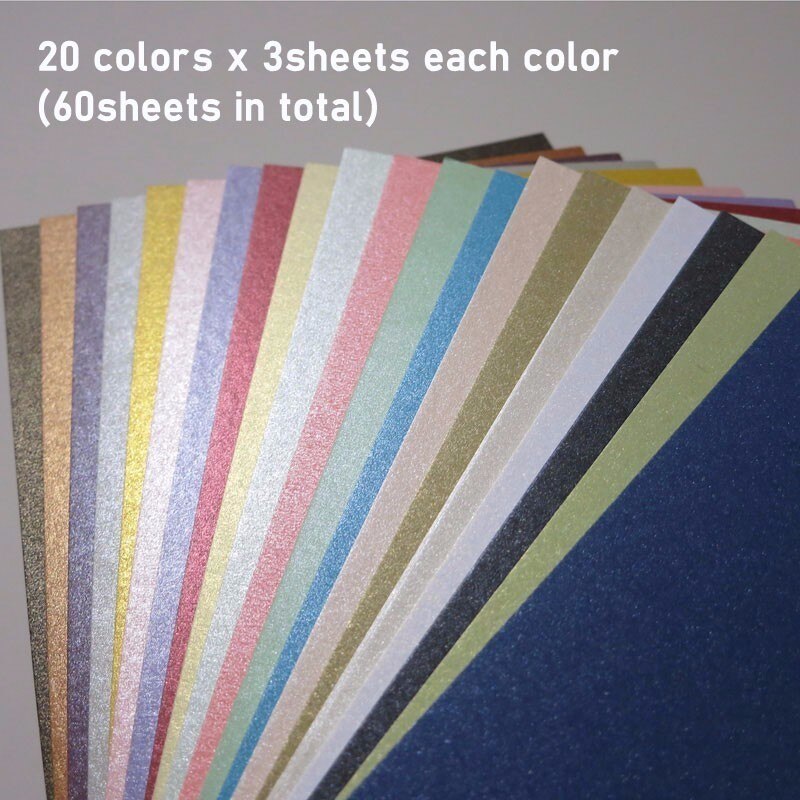 A5 Pearl Color Card Paper 250g Cardstock 20 colors optional: A5 20colors 60sheets