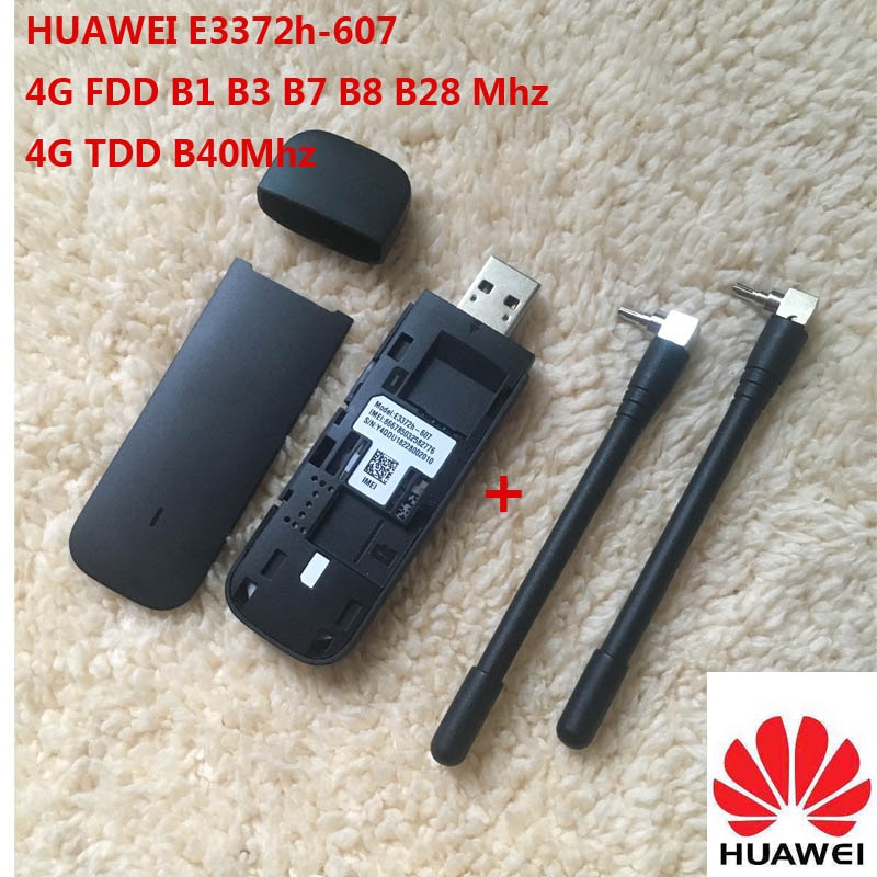 Unlocked Huawei E3372 Hilink E3372h-607 ( plus a pair of antenna ) 4G LTE 150Mbps USB Modem 4G LTE USB Dongle E3372h-607