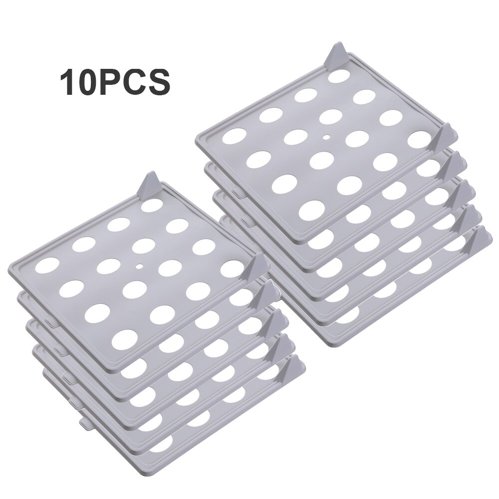 1/5/10pcs Plastic Closet Organizer Wardrobes Clothes Folder T Shirt Clothes Organizer Easy Tray Folding Board Storage Rack: Gray