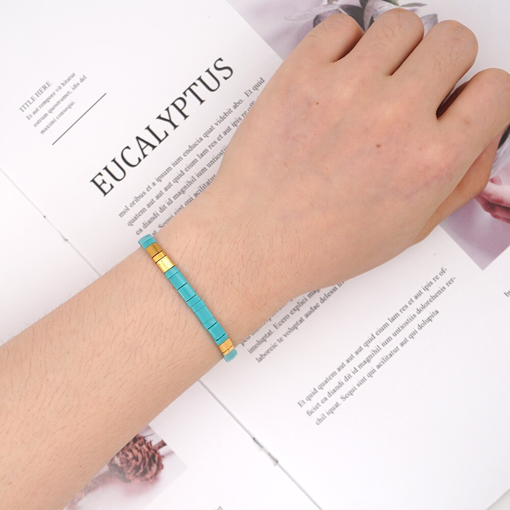 Go2 boho nyaste tila pärlor armband miyuki glas armband kvinnor femme vänskap armband smycken pulseira mujer armband