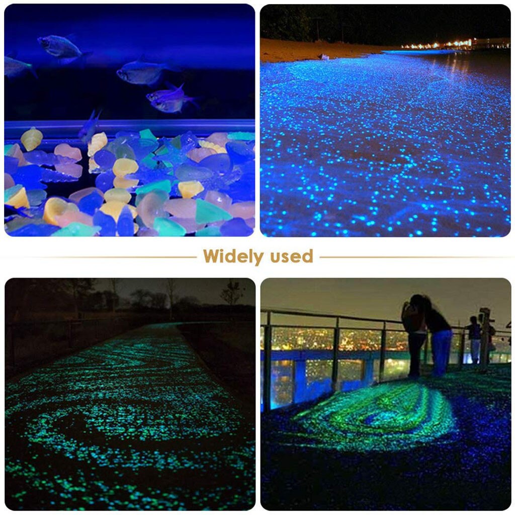 100 stuks glow in the dark tuinkiezels, lichtgevende stenen, stenen voor looppaden, tuinpaden, patio's, gazons, tuindecoratie, lichtgevende stenen