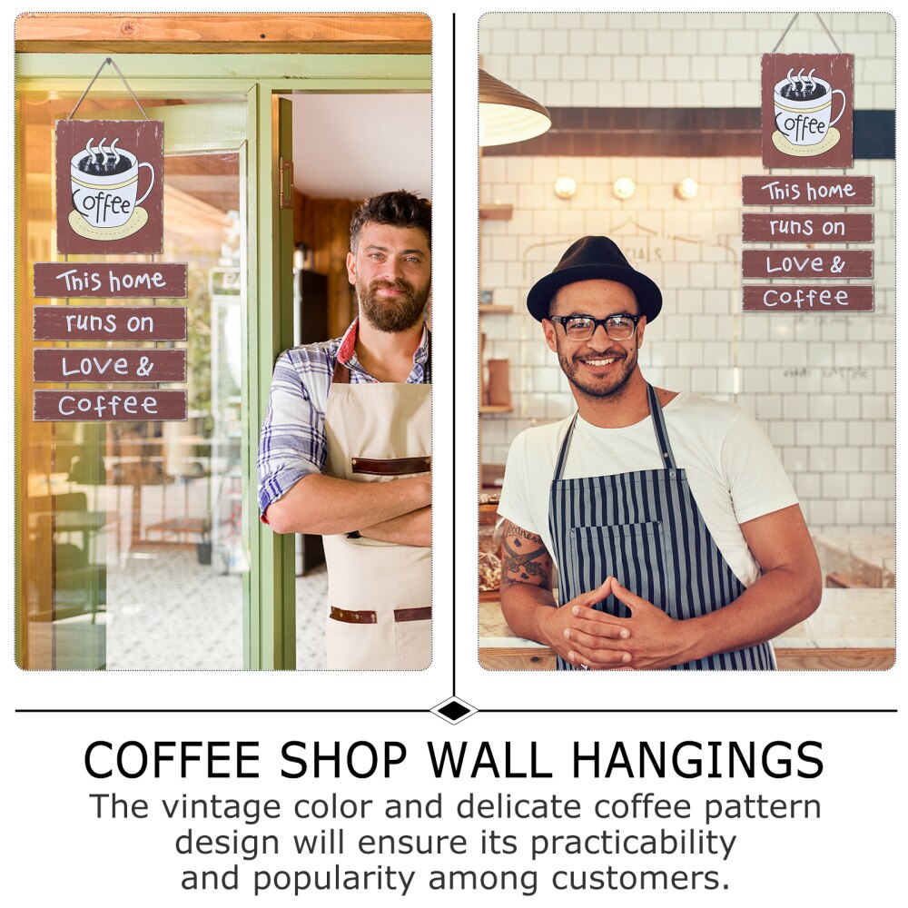 Cafe Wall Decoration Wooden Plank Sign Wood Crafts Hanging Board