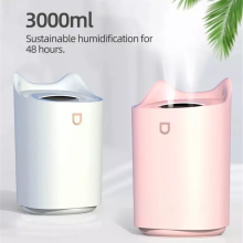 3L USB Double Nozzle Humidifier Aroma Essential Oil Diffuser Ultrasonic Air Humidifier With Colorful Mood Lights