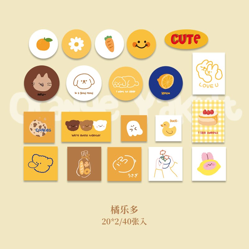 VanYi 40Pcs/lot Cute Research Institute Stationery Stickers Diary Scrapbooking Planner Bullet Journal Animal Stickers: B