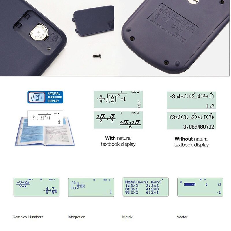 Scientific Calculator 417 Functions Solar & button battery Power Calculadora Cientifica Student Exam Calculator FX-991es Plus
