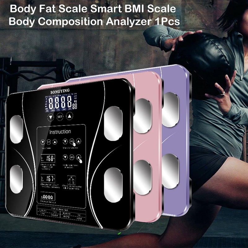 Badeværelse kropsfedt bmi vægt vægt vægt gulv lcd display krop elektronisk smart vægte