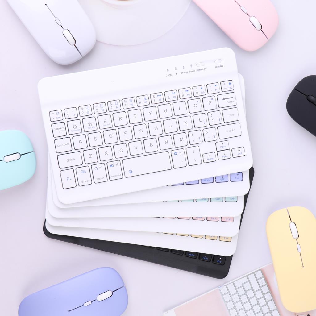 1 Set Wireless Keyboard Mobile Phone Tablet Computer Bluetooth-compatible Keyboard+Mouse Set 20*12.5cm