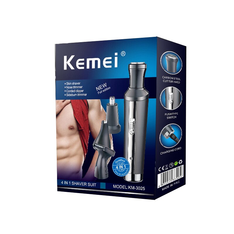 4in1 rechargeable nose trimmer beard trimer for men ear cleaner eyebrow nose hair trimmer nose and ear hair removal machine
