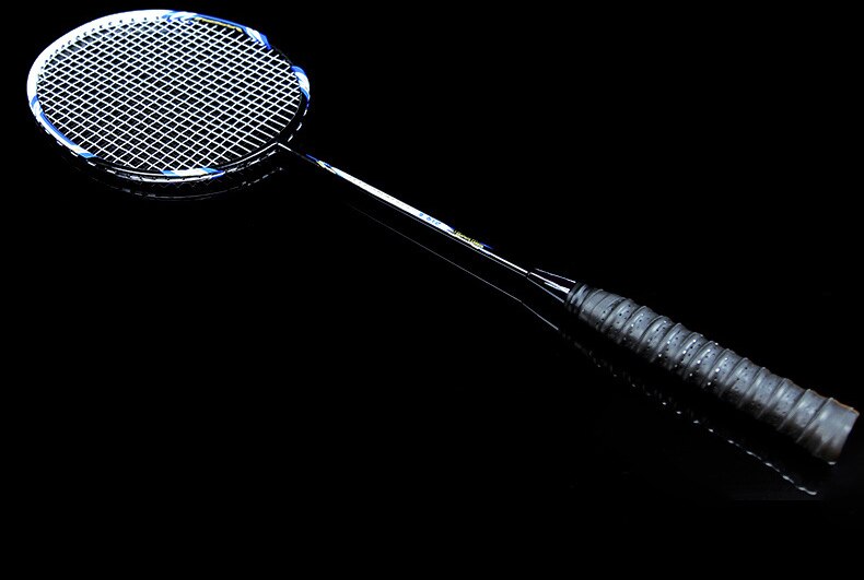 Competition Badminton Rackets Kit Two Offensive Full Carbon Fiber Padel Sport Racquettes G4 Rod Racquets With Bag: Black white