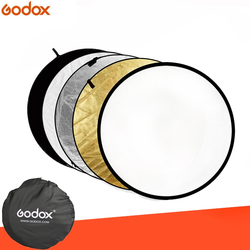 24 &quot;60 cm 5 in 1 Draagbare Inklapbare Light Ronde Fotografie Wit Silivery Reflector voor Studio Multi Photo Disc diffuers
