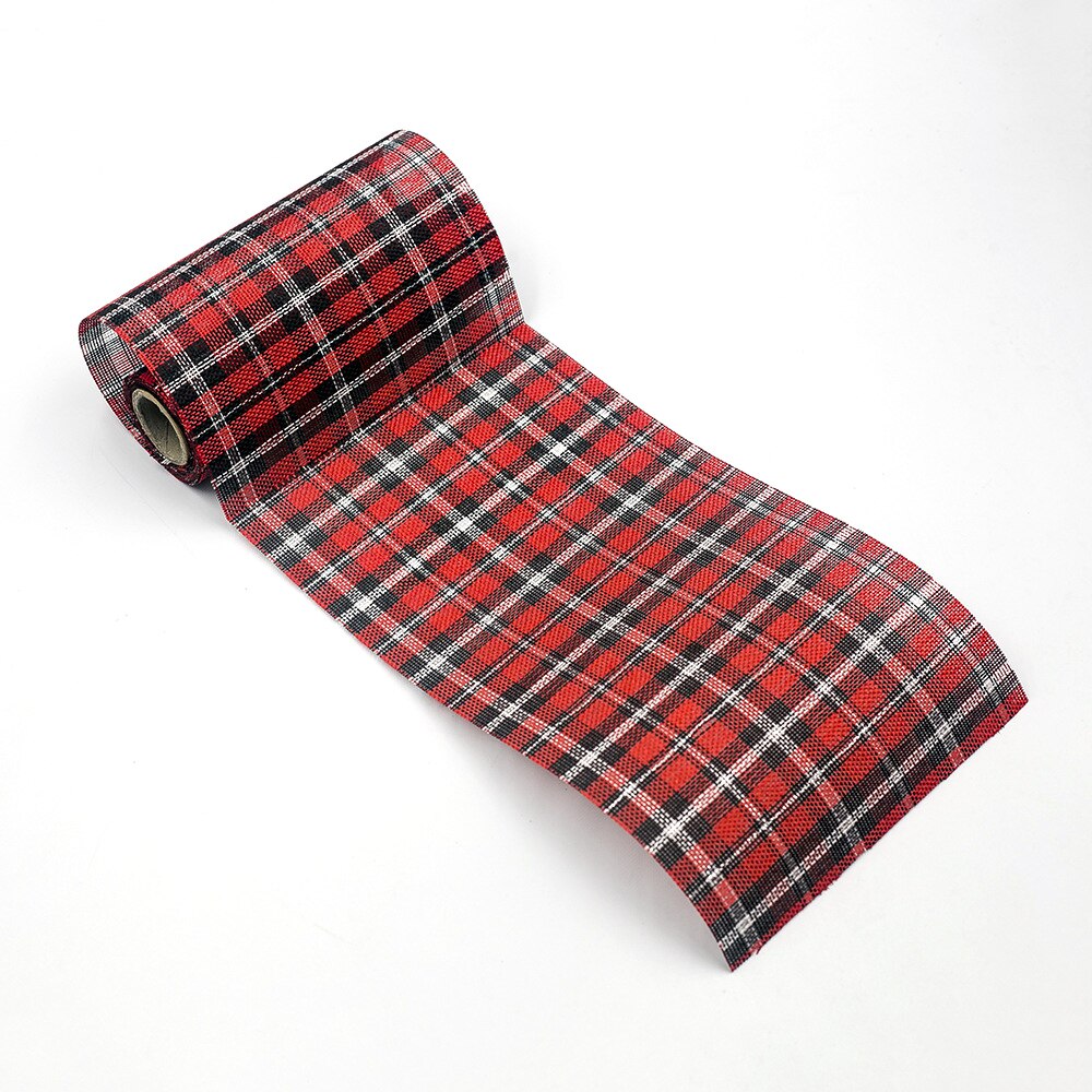 3M Christmas Scottish Plaid Grid Printed Ribbon European Plaid Fabric Christmas Tree Decoration Ribbon Christmas DIY Decoration: B