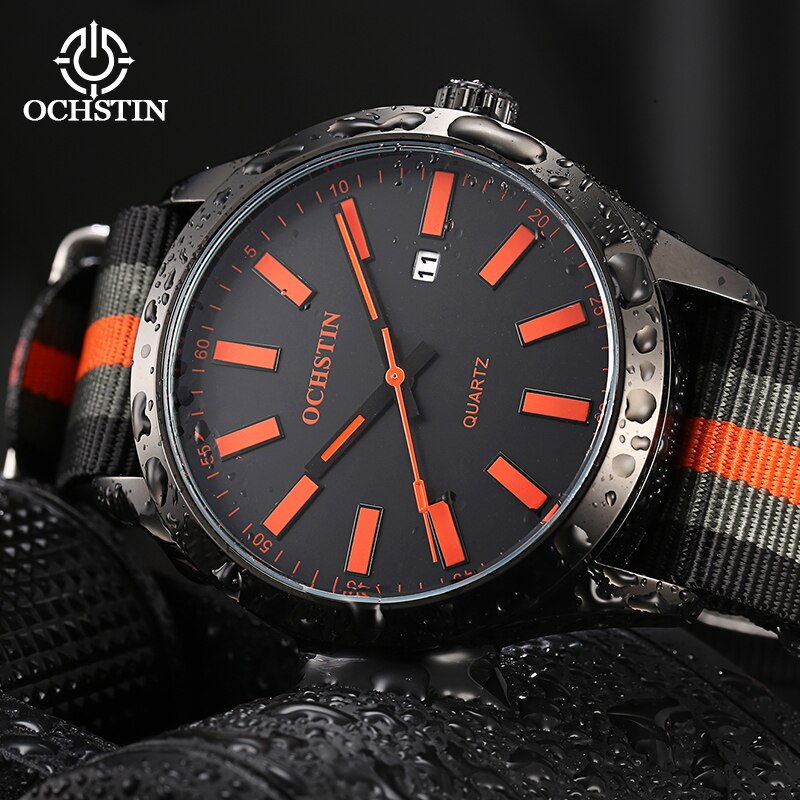 Ochstin Heren Horloge Nylon Band Chronograaf Horloge Top Mannen Quartz Klok Man Horloges Relogio Masculino