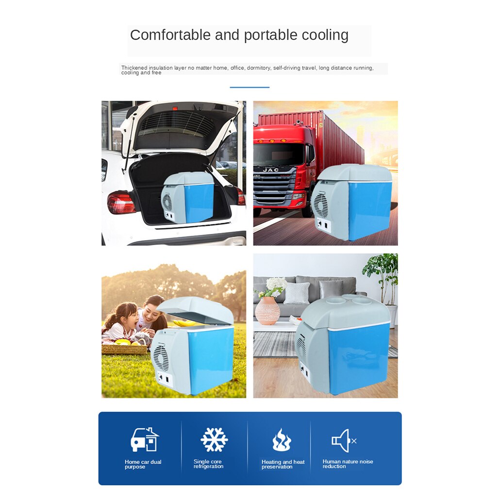 7.5L Mini Car Fridge Car Refrigerator Cooler Warmer Box Portable Car Fridge 12V for Home Office