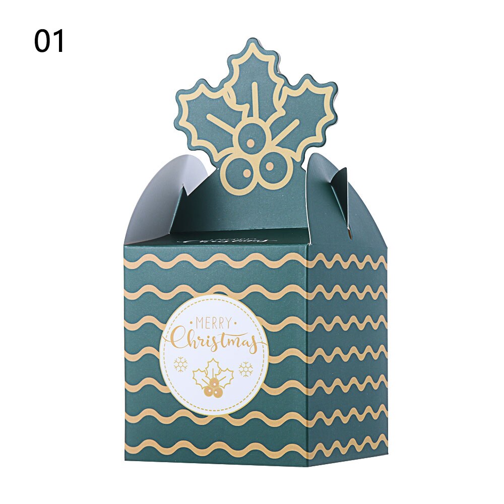 5 stk / sæt glædelig jul slikpose taske juletræskasse papir æblekasse slikpose containerforsyning dekoration: 1