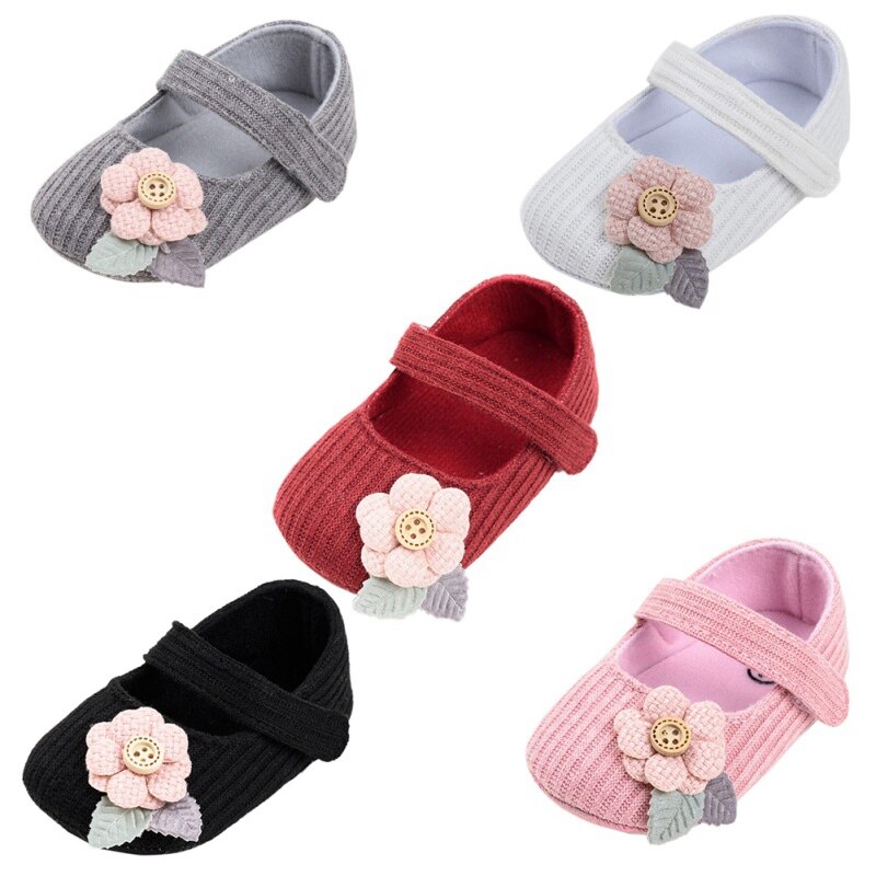 Baby Meisje Eerste Wandelaars Zachte Zool Bloemen Decor Anti-slip Baby Meisje Katoen Sandalen Casual Schoenen Peuter Peuter Schoenen