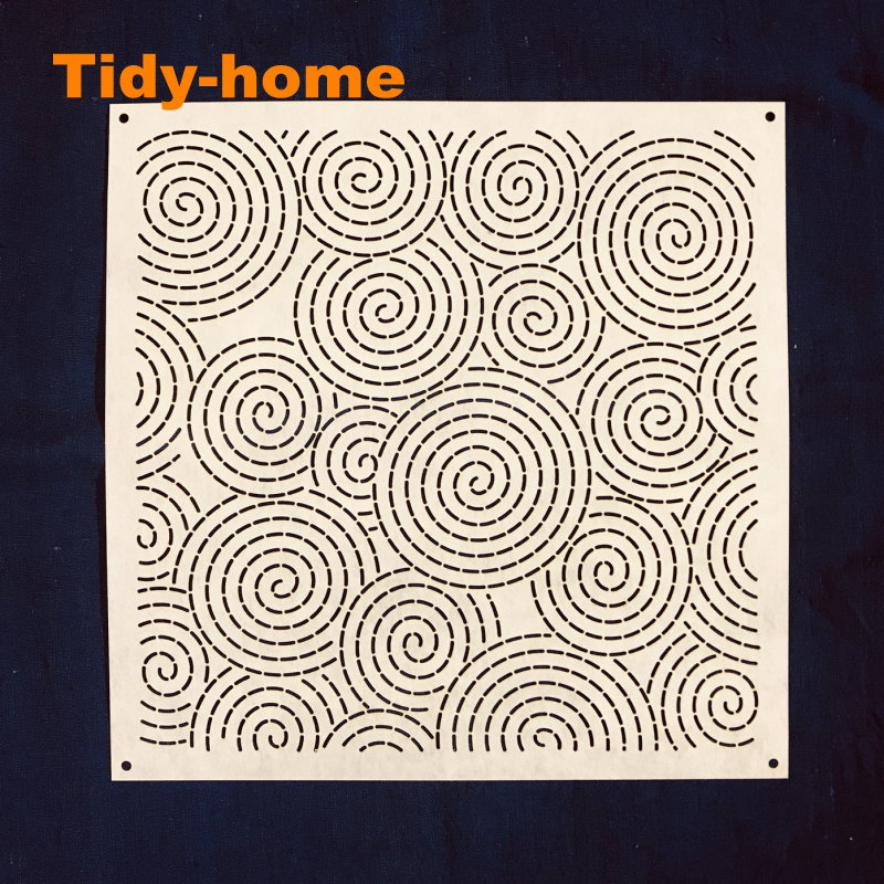 Sashiko – pochoir classique de grande taille, modèle de dessin, diamètre de 20cm, accessoires: Spiral