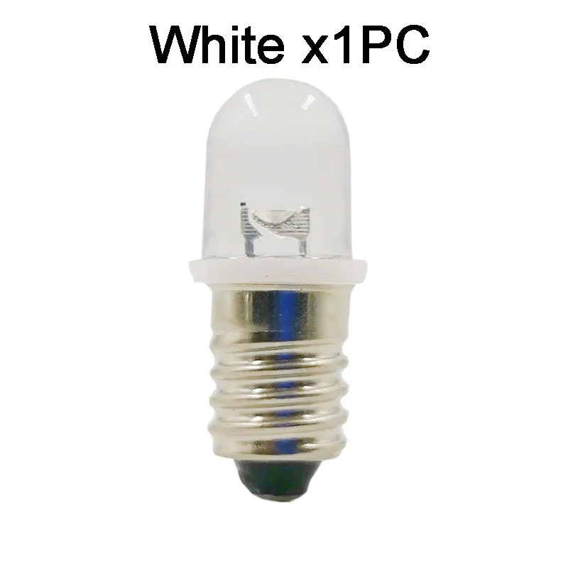 E10 Screw LED Light Beads DC 12V 18V 24V Indicator Lighting Bulb Blue Yellow Red Green White Color Lighting DIY Accessroies: WHITE / 50W