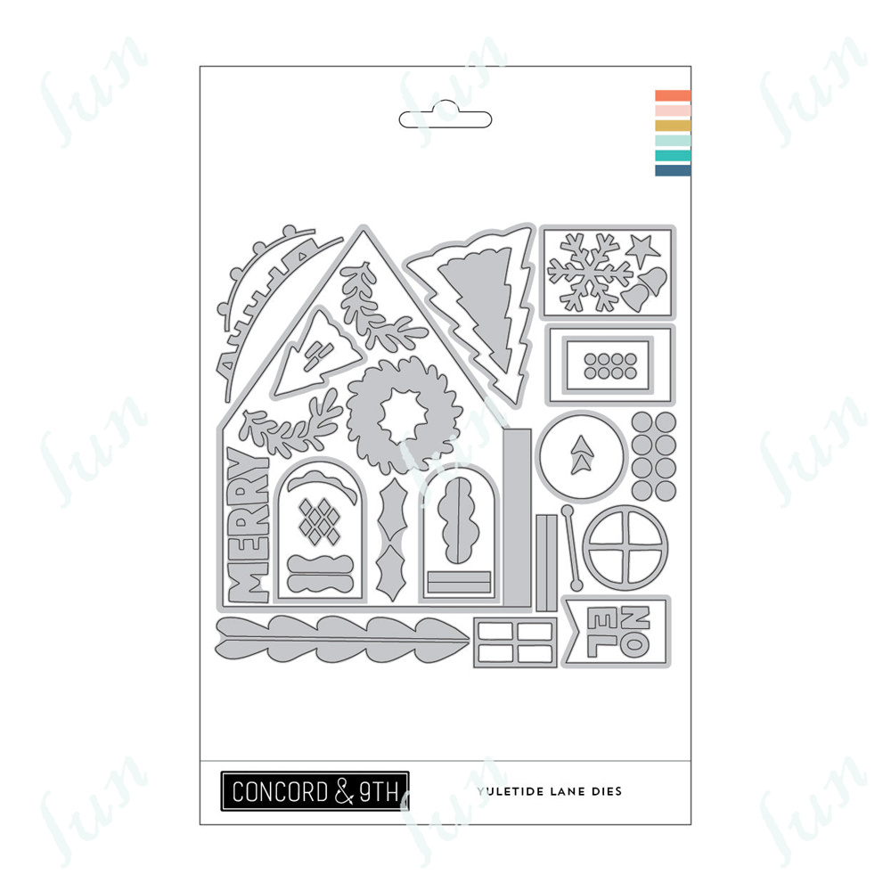 Joyful and Merry Christmas Metal Cutting Dies Clear Stamps Scrapbooking Icons Stencil Pack Album DIY Embossing Craft: Dark Green