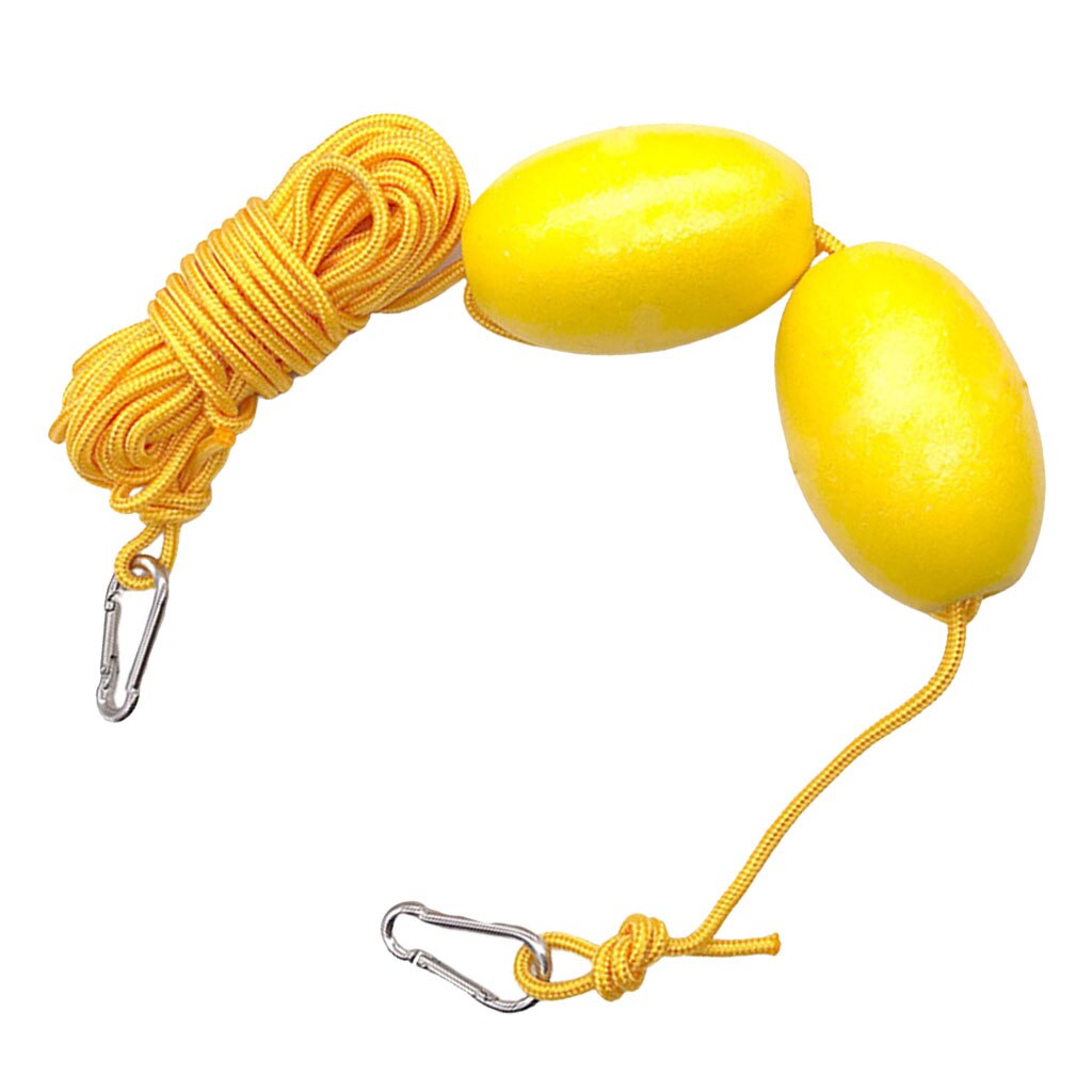 30ft Kayak Tow Rope Throw Anchor Line Cord Dual Floats Clips Accessories