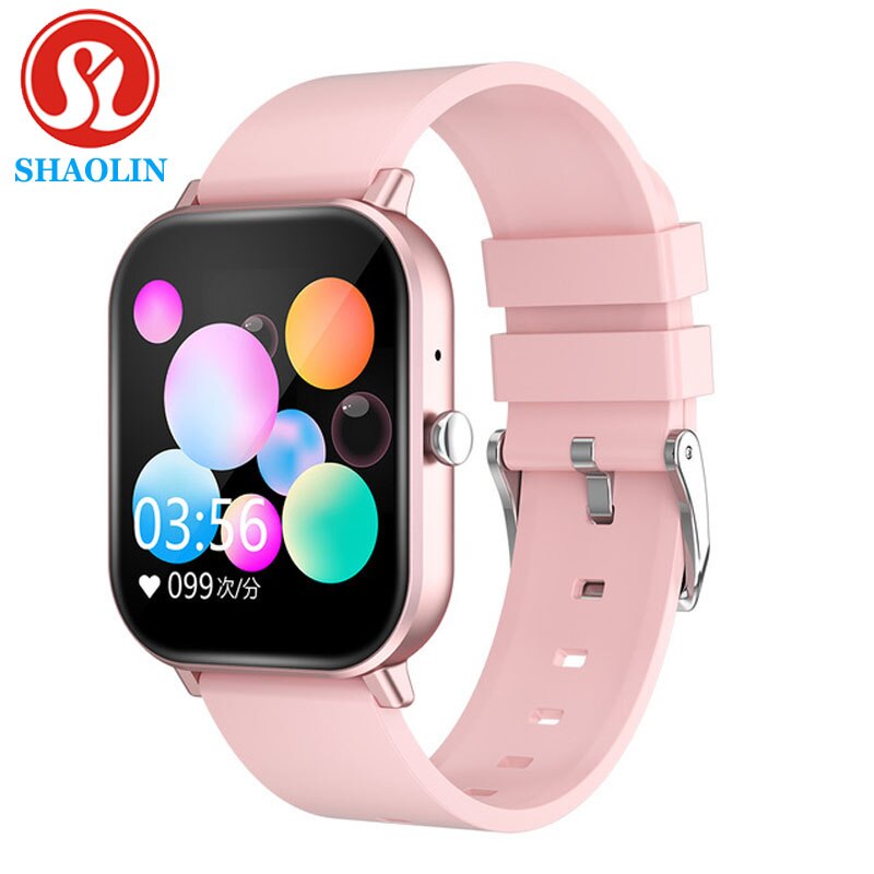 SHAOLIN montre intelligente femmes hommes pleine touche Fitness Tracker tension artérielle horloge intelligente femmes Smartwatch pour apple Watch Xiaomi ios: Pink