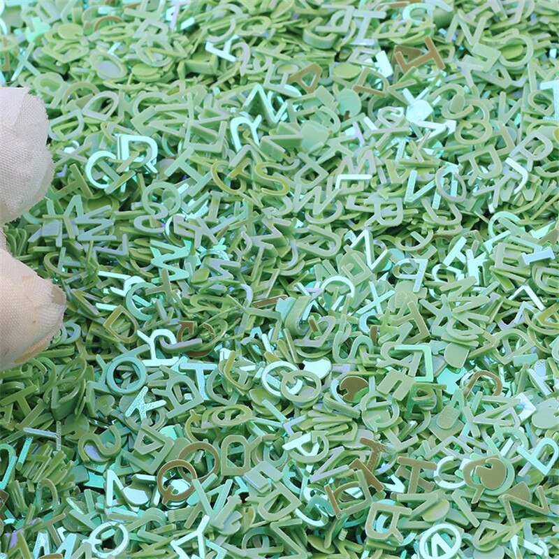 6mm bokstäver karaktär lösa paljetter för pyssel glitter pailletter scrapbooking paljetter konfetti nail arts dekoration diy 20g