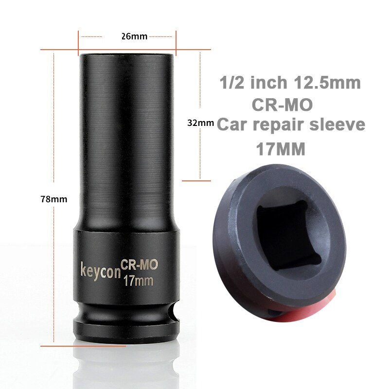 1/2 Inch 8-32mm Air Socket Adopter Universal Pneumatic Socket Wrench Head for Electric Impact Wrench Air Impact Wrench: 17MM